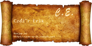 Czár Erik névjegykártya