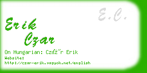 erik czar business card